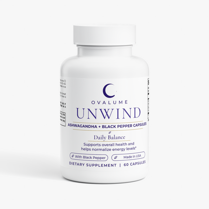 OVALUME UNWIND – Ashwagandha + Black Pepper Capsules