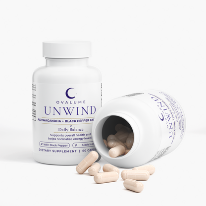 OVALUME UNWIND – Ashwagandha + Black Pepper Capsules