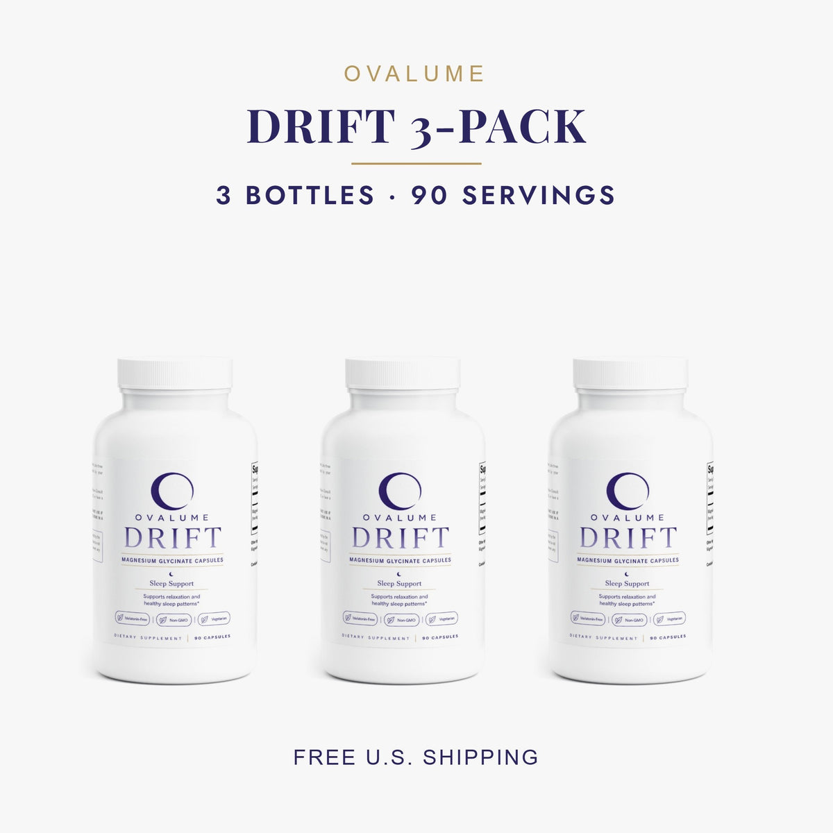 OVALUME DRIFT 3-Pack – Magnesium Glycinate Capsules